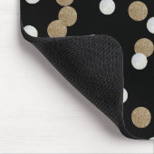 minimalistische zwarte champagne gouden confetti muismat (Hoek)