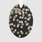 minimalistische zwarte champagne gouden confetti ornament (achterkant)