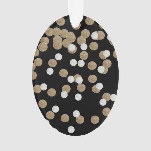 minimalistische zwarte champagne gouden confetti ornament (achterkant)