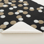 minimalistische zwarte champagne gouden confetti sherpa deken (3/4)