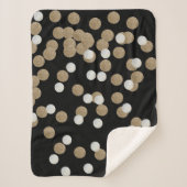 minimalistische zwarte champagne gouden confetti sherpa deken (Voorkant)