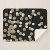 minimalistische zwarte champagne gouden confetti sherpa deken (Voorkant (horizontaal))