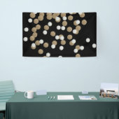 minimalistische zwarte champagne gouden confetti spandoek (Beurs)