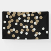 minimalistische zwarte champagne gouden confetti spandoek (Horizontaal)