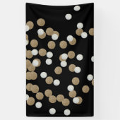 minimalistische zwarte champagne gouden confetti spandoek (Verticaal)