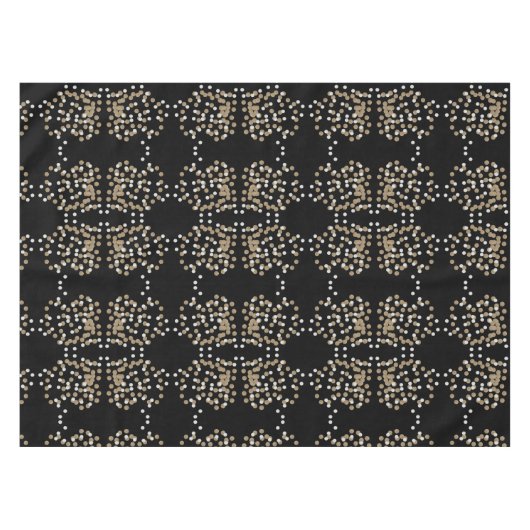 minimalistische zwarte champagne gouden confetti tafelkleed (Voorkant (Horizontaal))