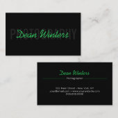 Minimalistische zwarte conservatieve fotograaf visitekaartje (Voorkant / Achterkant)