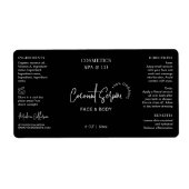 Minimalistische zwarte cosmetische fles 2 OZ Produ Etiket (Voorkant)