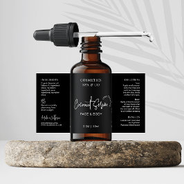 Minimalistische zwarte cosmetische fles 2 OZ Produ Etiket