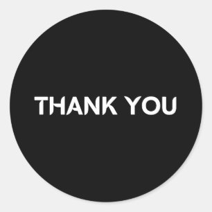 Minimalistische zwarte dank u - Modern Business La Ronde Sticker
