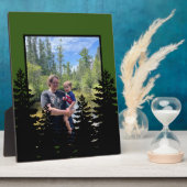 Minimalistische zwarte dennenboom silhouet foto fotoplaat (Zijkant)