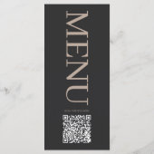 Minimalistische Zwarte Donkere Restaurant- of Huwe Programmakaart (Achterkant)