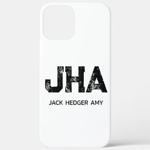MINIMALISTISCHE ZWARTE DRIE LETTER MONOGRAM NAAM W Case-Mate iPhone CASE