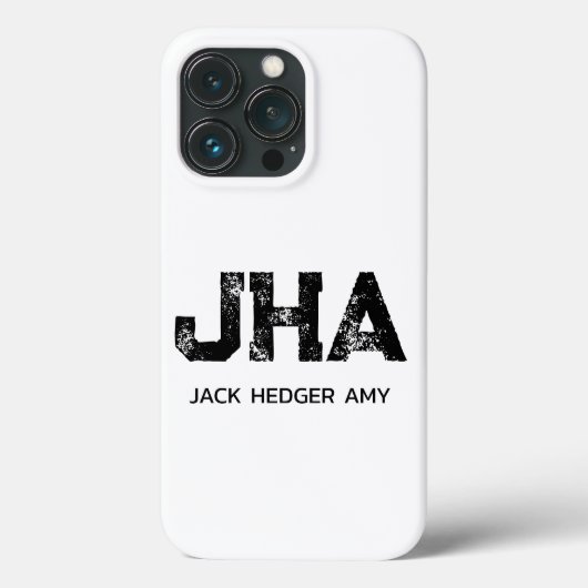 MINIMALISTISCHE ZWARTE DRIE LETTER MONOGRAM NAAM W Case-Mate iPhone CASE (Achterkant)