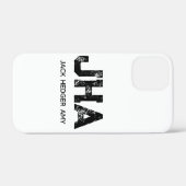MINIMALISTISCHE ZWARTE DRIE LETTER MONOGRAM NAAM W Case-Mate iPhone CASE (Achterkant (horizontaal))