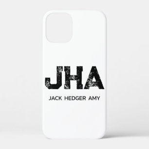 MINIMALISTISCHE ZWARTE DRIE LETTER MONOGRAM NAAM W Case-Mate iPhone CASE