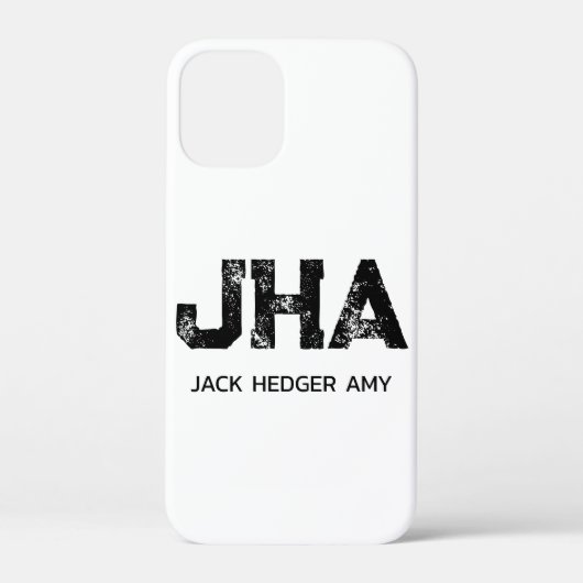 MINIMALISTISCHE ZWARTE DRIE LETTER MONOGRAM NAAM W Case-Mate iPhone CASE (Achterkant)