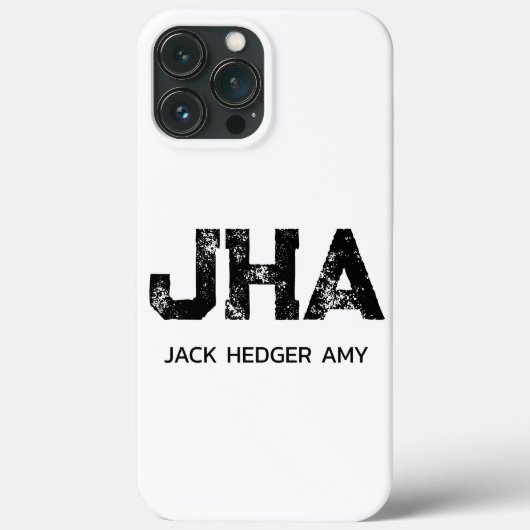 MINIMALISTISCHE ZWARTE DRIE LETTER MONOGRAM NAAM W Case-Mate iPhone CASE (Achterkant)