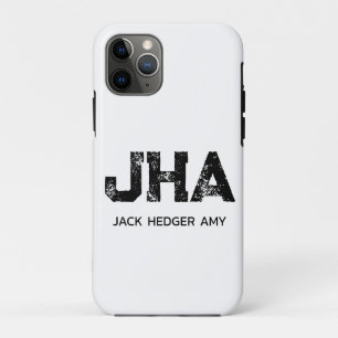 MINIMALISTISCHE ZWARTE DRIE LETTER MONOGRAM NAAM W Case-Mate iPhone CASE
