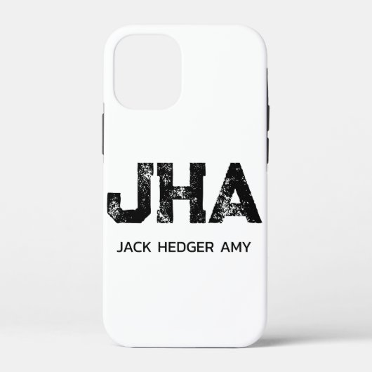 MINIMALISTISCHE ZWARTE DRIE LETTER MONOGRAM NAAM W Case-Mate iPhone CASE (Achterkant)