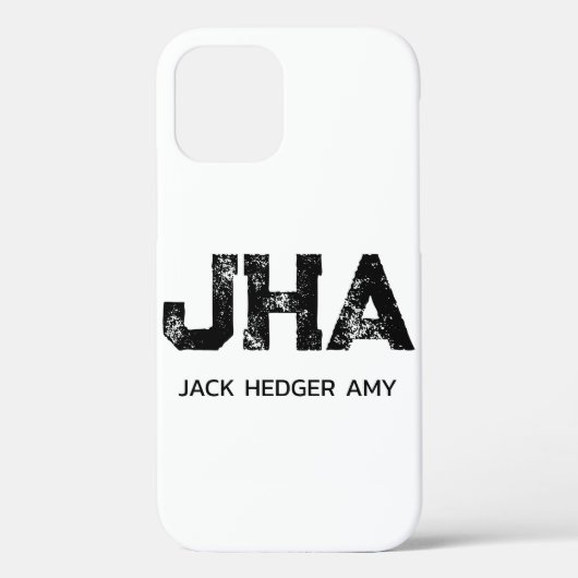 MINIMALISTISCHE ZWARTE DRIE LETTER MONOGRAM NAAM W Case-Mate iPhone CASE (Achterkant)