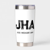 MINIMALISTISCHE ZWARTE DRIE LETTER MONOGRAM NAAM W GEÏSOLEERDE DRINKBEKER (Achterkant)