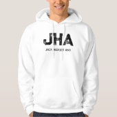 MINIMALISTISCHE ZWARTE DRIE LETTER MONOGRAM NAAM W HOODIE (Voorkant)