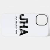 MINIMALISTISCHE ZWARTE DRIE LETTER MONOGRAM NAAM W iPhone HOESJE (Achterkant horizontaal)