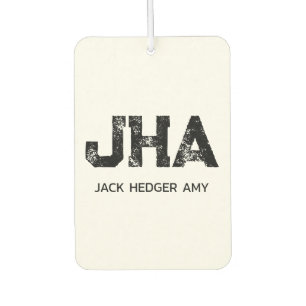 MINIMALISTISCHE ZWARTE DRIE LETTER MONOGRAM NAAM W LUCHTVERFRISSER