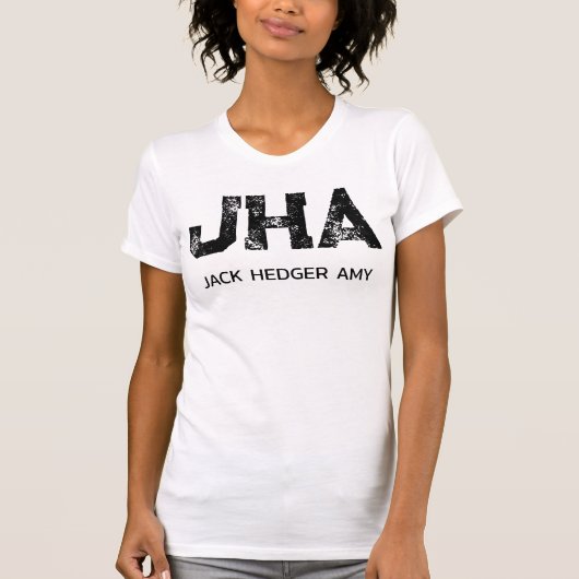 MINIMALISTISCHE ZWARTE DRIE LETTER MONOGRAM NAAM W T-SHIRT (Voorkant)