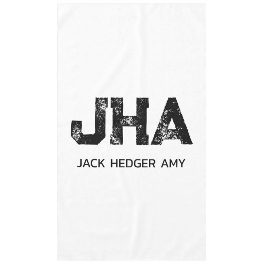 MINIMALISTISCHE ZWARTE DRIE LETTER MONOGRAM NAAM W TAFELKLEED (Voorkant)