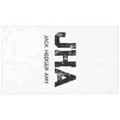 MINIMALISTISCHE ZWARTE DRIE LETTER MONOGRAM NAAM W TAFELKLEED (Voorkant (Horizontaal))