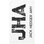 MINIMALISTISCHE ZWARTE DRIE LETTER MONOGRAM NAAM W TAFELKLEED (Voorkant)