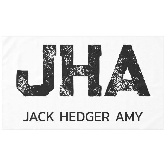 MINIMALISTISCHE ZWARTE DRIE LETTER MONOGRAM NAAM W TAFELKLEED (Voorkant (Horizontaal))