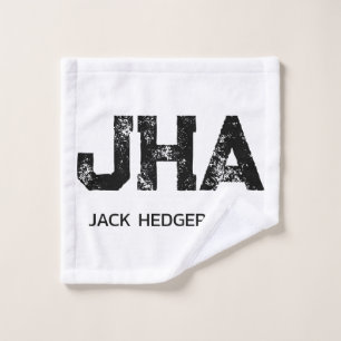 MINIMALISTISCHE ZWARTE DRIE LETTER MONOGRAM NAAM W WASHANDJE