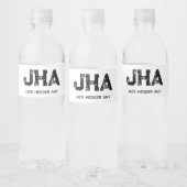 MINIMALISTISCHE ZWARTE DRIE LETTER MONOGRAM NAAM W WATERFLES ETIKET (Flessen)