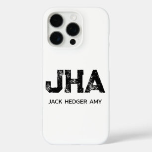MINIMALISTISCHE ZWARTE DRIELETTERIGE MONOGRAM NAAM iPhone 16 PRO HOESJE