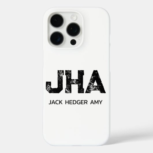 MINIMALISTISCHE ZWARTE DRIELETTERIGE MONOGRAM NAAM Case-Mate iPhone CASE (Achterkant)