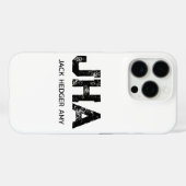 MINIMALISTISCHE ZWARTE DRIELETTERIGE MONOGRAM NAAM Case-Mate iPhone CASE (Achterkant (horizontaal))