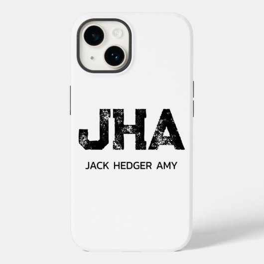 MINIMALISTISCHE ZWARTE DRIELETTERIGE MONOGRAM NAAM Case-Mate iPhone CASE (Achterkant)