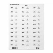 MINIMALISTISCHE ZWARTE DRIELETTERIGE MONOGRAM NAAM ETIKET (Full Sheet)