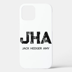 MINIMALISTISCHE ZWARTE DRIELITTERIGE MONOGRAM NAAM Case-Mate iPhone CASE