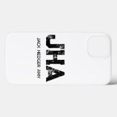 MINIMALISTISCHE ZWARTE DRIELITTERIGE MONOGRAM NAAM Case-Mate iPhone CASE (Achterkant (horizontaal))