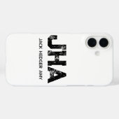 MINIMALISTISCHE ZWARTE DRIELITTERIGE MONOGRAM NAAM Case-Mate iPhone CASE (Achterkant (horizontaal))