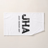 MINIMALISTISCHE ZWARTE DRIELITTERIGE MONOGRAM NAAM HANDDOEK (Handdoek)