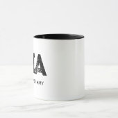 MINIMALISTISCHE ZWARTE DRIELITTERIGE MONOGRAM NAAM MOK (Midden)