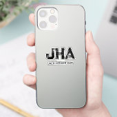 MINIMALISTISCHE ZWARTE DRIELITTERIGE MONOGRAM NAAM STICKER (Telefoon)