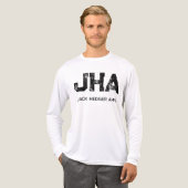 MINIMALISTISCHE ZWARTE DRIELITTERIGE MONOGRAM NAAM Tri-Blend SHIRT (Voorkant)