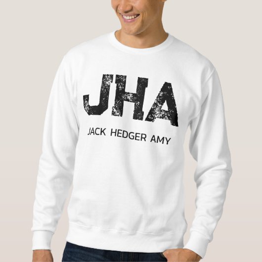 MINIMALISTISCHE ZWARTE DRIELITTERIGE MONOGRAM NAAM TRUI (Voorkant)