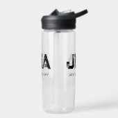 MINIMALISTISCHE ZWARTE DRIELITTERIGE MONOGRAM NAAM WATERFLES (Links)